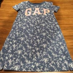 GAP KIDS 花柄 半袖 ワンピース ブルー Mのサムネイル