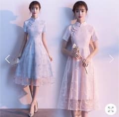 ドレス ワンピース チャイナ服 水色のサムネイル