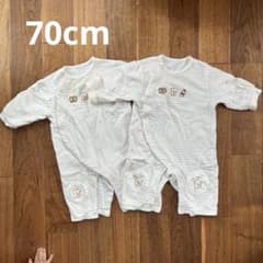 【まとめ売り】アカチャンホンポ 長袖ロンパー 70cm 双子向きのサムネイル