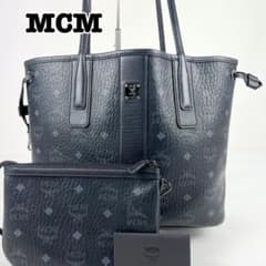 MCM トートバッグ LIZ ヴィセトス リバーシブル レザー ポーチ付き 黒 