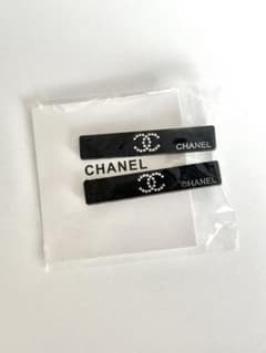 新品 CHANEL/シャネル ヘアクリップ/ヘアピン 2本 ノベルティ 黒