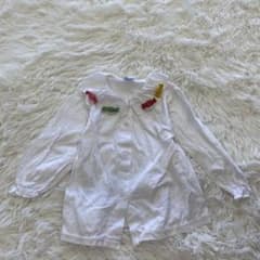 [대인기]first 아기 90 화이트 긴 소매 컷 소 캔디 칼라 레트로 귀엽다