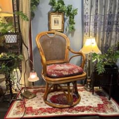 美品　横浜Kazama 籐ラタン　軽量　回転アームチェア　ハイブランド Sale 美品 横浜Kazama 籐ラタン 軽量 回転アームチェア ハイブランド
