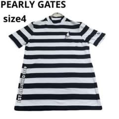 未使用級 PEARLY GATES ボーダー モックネックシャツ 春夏 - メルカリ