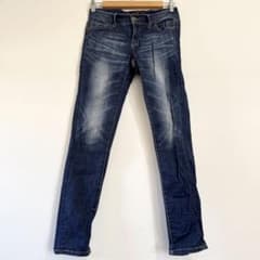L 67 レディース ストレッチ スキニーデニムパンツ ネイビー