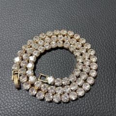 18k gp czダイヤ テニスネックレス ゴールド アバランチ - メルカリ