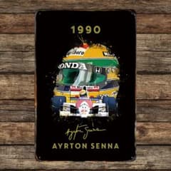 アイルトン・セナ 1990 マクラーレン F1 ブリキ看板 サインプレート