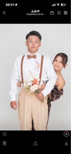 ブラウン 蝶ネクタイ サスペンダー セットのサムネイル