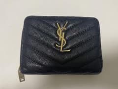 YSL ブラックレザー 二つ折り財布のサムネイル