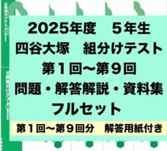 四谷大塚 組分けテスト 5年生 2025年度 過去問セット 解答用紙付き 紙