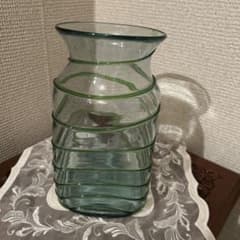 ガラス製 フラワーベース 花瓶 グリーンラインのサムネイル