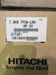 日立 三相モータ TFO-LKK-7.5kW-6P-AC200Vのサムネイル