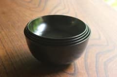 デッドストック！上質黒漆の美しい利休形小丸椀（検輪島塗四つ椀懐石