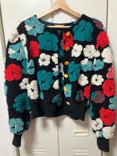 ボアフラワー柄ノーカラージャケットのサムネイル