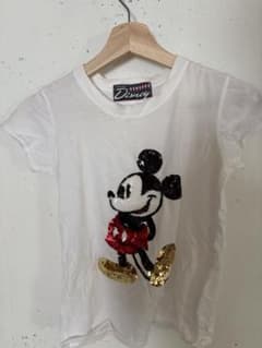 Vintage Disney 미키 스팽글 T 셔츠 화이트 S
