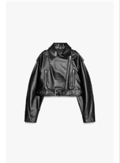 フェイクレザー　クロップド　ライダースジャケット　ZARAのサムネイル