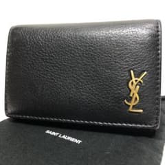 極美品 サンローランパリ キーケース YSL カサンドラ 5連 レザー 黒