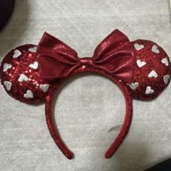 ディズニー ミニー カチューシャ 赤 ハート スパンコールのサムネイル