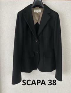 【SCAPA】スキャパ　テーラードジャケット 濃緑38のサムネイル