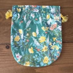 手作り巾着 花柄のサムネイル