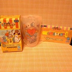 BT21 이치 반 쿠지 D상 클리어 텀블러 TATA F상 고무 타이 세트