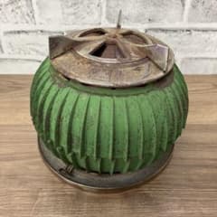 火鉢　練炭式　練炭コンロ　レトロ　古物　植木鉢　アンティーク　ヴィンテージ A-壁 当時物 サロンストーブ 練炭コンロ 七輪 火鉢 隠元 昭和レトロ 緑