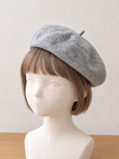 キッズ ベレー帽 グレー シンプルのサムネイル