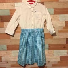GU キッズ150 七分袖キリカエデニムワンピース 小柄な女性にも♪のサムネイル