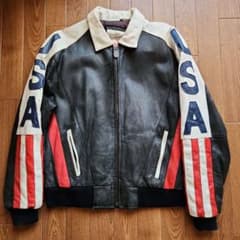 MICHAEL HOBAN USA 星条旗 レザージャケット Sサイズ - メルカリ