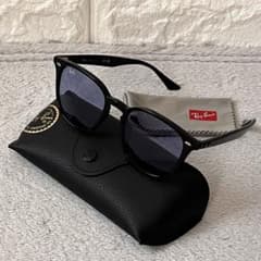 美品✨レイバン RB4258-F ブルーレンズ 黒 ケース クロス ウェリントン