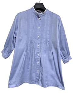 美品 AMACA アマカ スタンドカラーチュニックブラウス 7分袖 サイズ38 