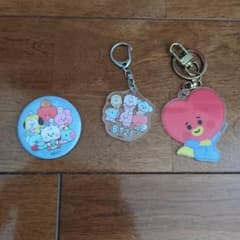 BT21 Keychain and Pin Badge Set