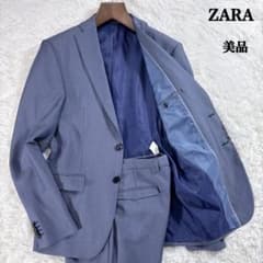 美品】ZARA ザラ セットアップスーツ ライトブルー L XL ハニカム