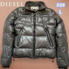 DIESEL ディーゼル 肉厚 ライダース　ダウンジャケット ロゴ　ワッペン DIESEL】ディーゼル ダウン 肉厚 ボリューム ロゴ ワッペン フード内蔵