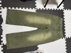 地底人 オリーブグリーン ワイドレッグデニム Mサイズ