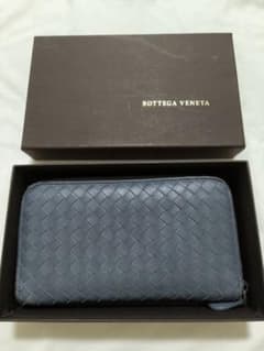 ボッテガヴェネタ 長財布 グレー×ブルー 箱付き - メルカリ