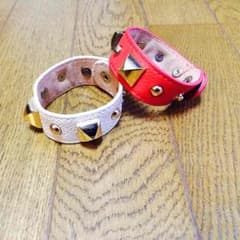 Ririko様専用  スタッズ付✳︎フェイクレザーバングル 2個セットのサムネイル