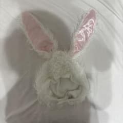 うさぎ耳付き ファー帽子 ホワイトのサムネイル