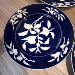 深川製磁 明宣徳年製写 草花折枝白抜紋 大皿 26㎝ ミート皿 - メルカリ