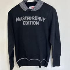 MASTER BUNNY EDITION ブラックセーター サイズ6 MASTER BUNNY EDITION ブラックセーター 裏付きジップアップニット