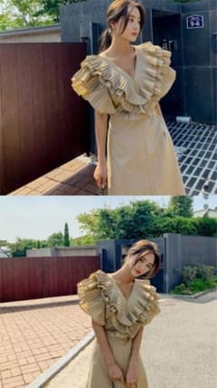韓国　フリル　ワンピースのサムネイル
