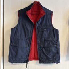 値下げ　トミーヒルフィガー リバーシブルベスト ネイビー レッド 古着 90sのサムネイル
