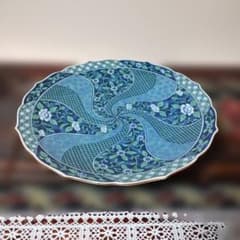 庫山窯 ◇ 前畑陶器 色絵染付捻祥瑞 緑華 大盛鉢30cm - メルカリ