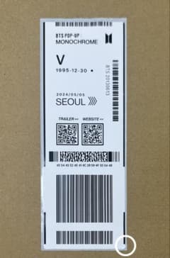 BTS POP-UP MONOCHROME V 入場特典のサムネイル