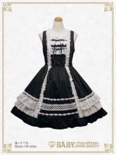 BABY レースフリルジャンパースカート 黒白 - メルカリ