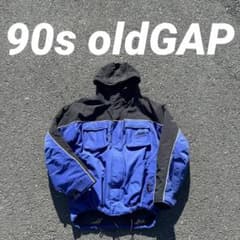 90s oldgap ナイロンジャケット 裏ボア 多ポケット ドローコード付き 