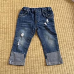デニムブルー 猫耳ポケット パンツのサムネイル