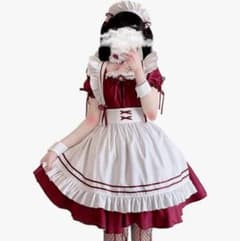 メイド服 赤色のサムネイル