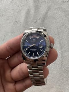 Grand Seiko風 腕時計 本体 ブルー文字盤 デイデイト Grand Seiko風 腕時計 本体 ブルー文字盤 デイデイト | Mercari