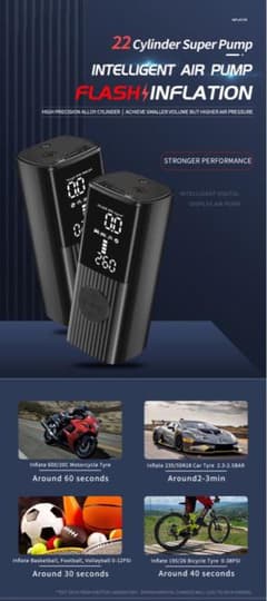 電動空気入れ　自電車、バイク、車、ボール、C-Type 充電、のサムネイル